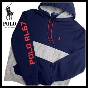 Polo Ralph Lauren Men’s Colorblock Hooded Pullover Sweatshirt Size (L) Like NEW